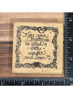 Vintage D.O.T.S. Quickie Holly Christmas L-103 Wood Mounted Rubber Stamp Holiday